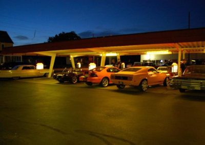 Classic Car night at Rudy's. Vintage cars on display.