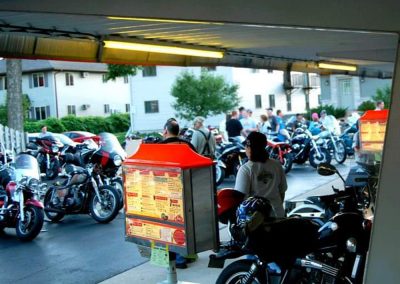 Motocycle meetup at Rudy's Drive-In