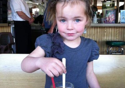 Girl enjoying her rootbeer float